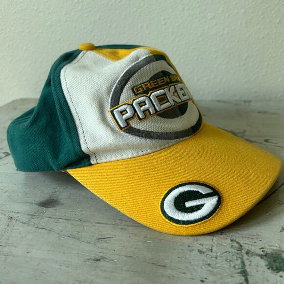 Vintage NFL Green Bay Packers color block embroidered football 90s Y2K hat - Picture 5 of 15
